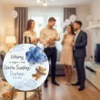 dekoracja na chrzest swiety chlopca tablica powitalna niebieski mis personalizacja 39 5 cm