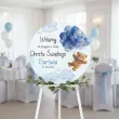 dekoracja na chrzest swiety chlopca tablica powitalna niebieski mis personalizacja 39 5 cm