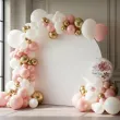dekoracja na chrzest swiety dziewczynki personalizowany balon foliowy rozowy mis 18 rnd