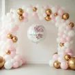 dekoracja na chrzest swiety dziewczynki personalizowany balon foliowy rozowy mis 18 rnd