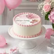 dekoracja na chrzest swiety dziewczynki personalizowany oplatek na tort rozowy mis 1 8