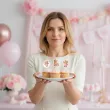 dekoracja na chrzest swiety dziewczynki pikery na muffinki rozowy mis szpilki na babeczki 6 szt