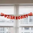 dekoracja na dzien kobiet 8 marca baner girlanda papierowa azurowe roze do szkoly pracy 2 m