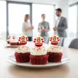 dekoracja na dzien kobiet 8 marca pikery na muffinki 8 marca serca do pracy klasy 6 szt