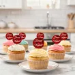 dekoracja na dzien kobiet 8 marca pikery na muffinki roze czerwone do pracy klasy 6 szt