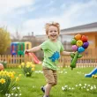 dekoracja na dzien wiosny dzien dziecka balon foliowy teczowy kwiatek do przedszkola 15 shp