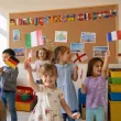 dekoracja na europejski dzien jezykow obcych baner flagi girlanda papierowa do szkoly 3 m