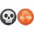 dekoracja na halloweeen balon foliowy czaszka i straszna dynia pajeczyny czarny 18 rnd