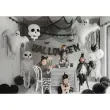 dekoracja na halloweem duzy balon foliowy kosciotrup xxl kremowy 61 shp