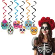 dekoracja na halloween dia de los murtos swiderki wiszace czaszki swieto zmarlych meksyk x6