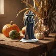 dekoracja na halloween drewniana figurka czarownica do postawienia 15 cm