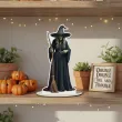 dekoracja na halloween drewniana figurka czarownica do postawienia 15 cm