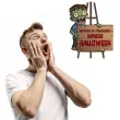 dekoracja na halloween drewniana tablica powitalna zombie powitanie gosci 39 cm