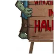 dekoracja na halloween drewniana tablica powitalna zombie powitanie gosci 39 cm