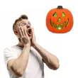 dekoracja na halloween lampka led straszna dynia pomaranczowa 20 cm