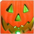 dekoracja na halloween lampka led straszna dynia pomaranczowa 20 cm