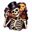 dekoracja na halloween plakat na okno drzwi kosciotrup ozdoba halloweenowa do powieszenia szkielet