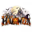 dekoracja na halloween plakat na okno drzwi straszna dynia ozdoba halloweenowa do powieszenia