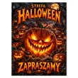dekoracja na halloween powitalny plakat na drzwi cukierek albo psikus straszna dynia zaproszenie
