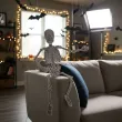dekoracja na halloween ruchomy szkielet kostek xxl do powieszenia szary 160 cm