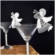 dekoracja na kieliszki aniolek art biala 6 szt