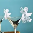 dekoracja na kieliszki aniolek art srebrna 6 szt