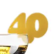 dekoracja na kieliszki urodziny 40 zlota 10 szt