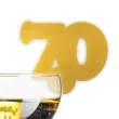 dekoracja na kieliszki urodziny 70 zlota 10 szt