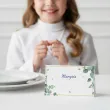 dekoracja na komune chrzest wesele wizytowki na stol winietki eukaliptus z hostia 5x8 cm x1