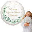 dekoracja na komunie personalizowany balon foliowy eukaliptus beauty imie bialy 18 rnd