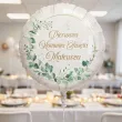 dekoracja na komunie personalizowany balon foliowy eukaliptus beauty imie bialy 18 rnd