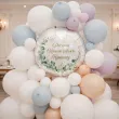 dekoracja na komunie personalizowany balon foliowy eukaliptus beauty imie bialy 18 rnd