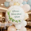 dekoracja na komunie personalizowany balon foliowy konwalie imie bialy 18 rnd