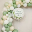 dekoracja na komunie personalizowany balon foliowy konwalie imie bialy 18 rnd