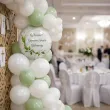 dekoracja na komunie personalizowany balon foliowy konwalie imie bialy 18 rnd