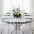 dekoracja na komunie wesele chrzest slub organza gladka biala na stol krzeslo 0 16 x 9 m