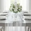 dekoracja na komunie wesele chrzest slub organza gladka biala na stol krzeslo 0 16 x 9 m