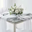 dekoracja na komunie wesele chrzest slub organza gladka biala na stol krzeslo 0 16 x 9 m