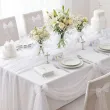 dekoracja na komunie wesele chrzest slub organza gladka biala na stol krzeslo 0 16 x 9 m