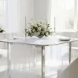dekoracja na komunie wesele chrzest slub organza gladka biala na stol krzeslo 0 36 x 9 m