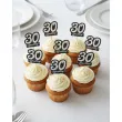 dekoracja na muffinki pikery 30 urodziny glamour ozdobne szpilki na babeczki 6 szt