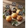 dekoracja na muffinki pikery 30 urodziny glamour ozdobne szpilki na babeczki 6 szt