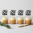 dekoracja na muffinki pikery 60 urodziny glamour ozdobne szpilki na babeczki 6 szt
