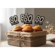 dekoracja na muffinki pikery 80 urodziny glamour ozdobne szpilki na babeczki 6 szt