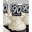 dekoracja na muffinki pikery 90 urodziny glamour ozdobne szpilki na babeczki 6 szt