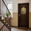dekoracja na okno boze cialo plakat do przyklejenia hostia i flaga watykanu 42x56 cm