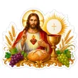 dekoracja na okno boze cialo plakat do przyklejenia hostia i jezus chrystus 42x56 cm