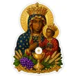 dekoracja na okno boze cialo plakat do przyklejenia hostia i maryja czarna madonna