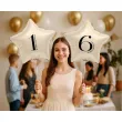 dekoracja na osiemnastke 10 15 16 17 18 urodziny balon foliowy gwiazda cyfra 1 kremowy 18 dgt