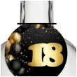 dekoracja na osiemnastke urodziny zawieszki na alokohol liczba 18 czarno zlota glamour x10